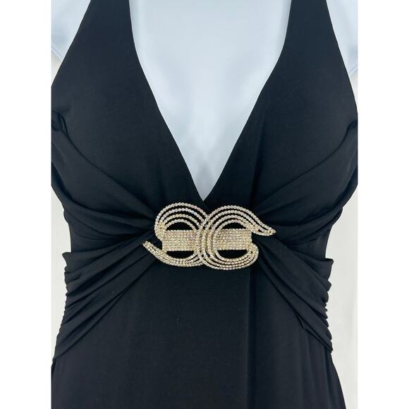 Vintage Y2k Caché Maxi Dress Backless Long Formal Crystal Mermaid Evening Gown - Picture 4 of 11